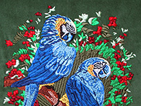Qualitative Stickerei - Papagei-Motiv
